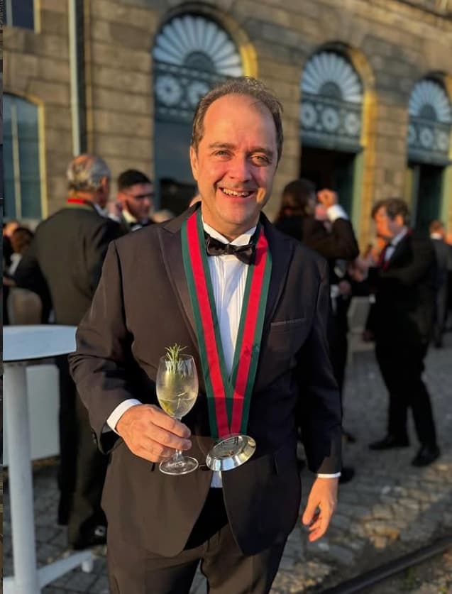 Gugu, curador do clube, em evento de vinho